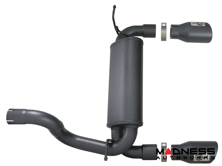 Jeep Wrangler JL 3.6L 4 Door Performance Exhaust System - 409 SS Cat Back - Rebel - AFE - Dual Exit - Black